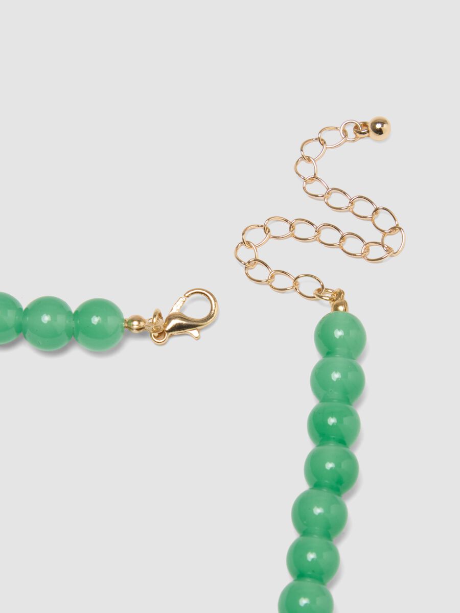 Collana verde con ciondolo ciliegia_1