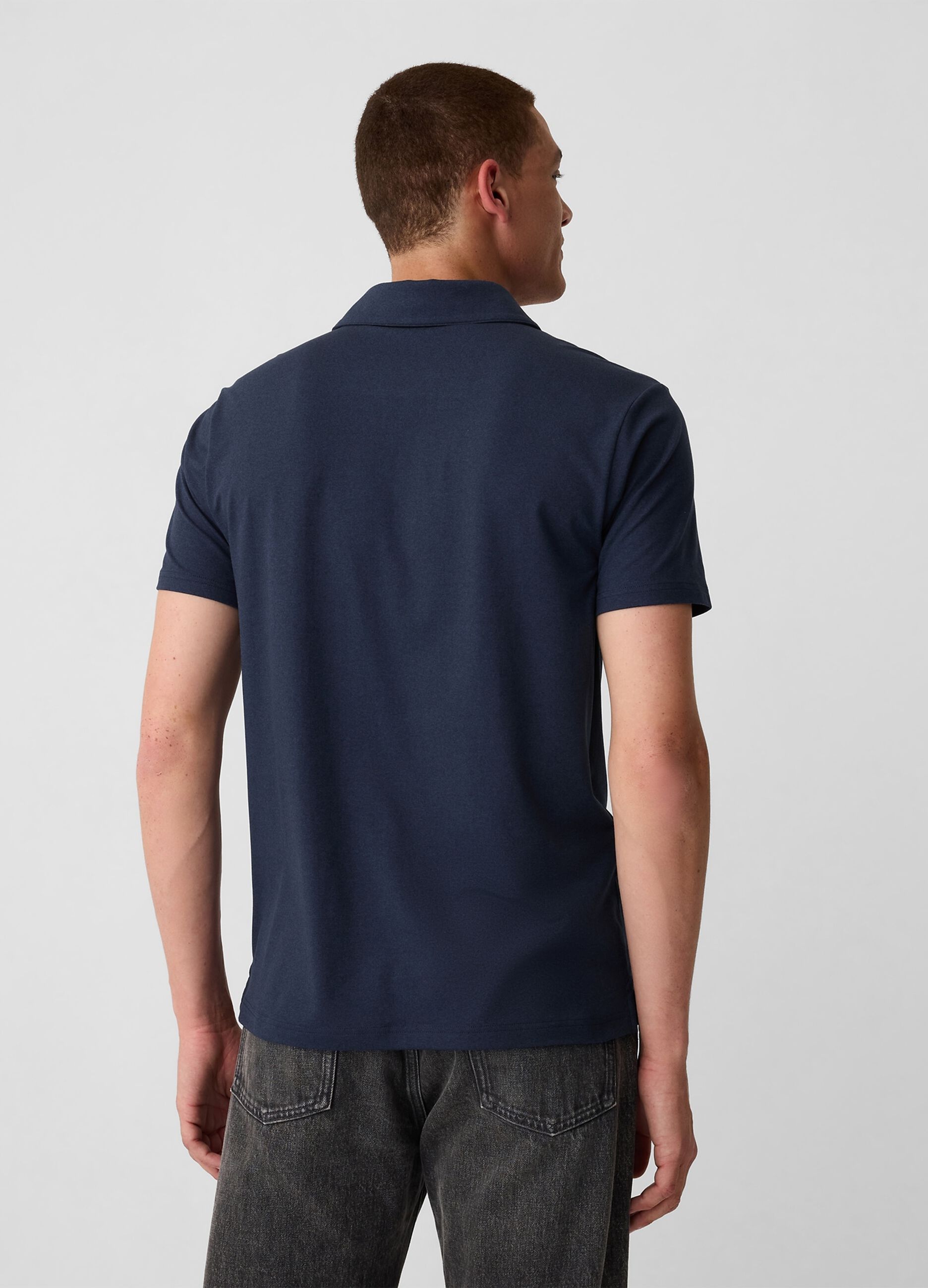 Technical fabric polo shirt