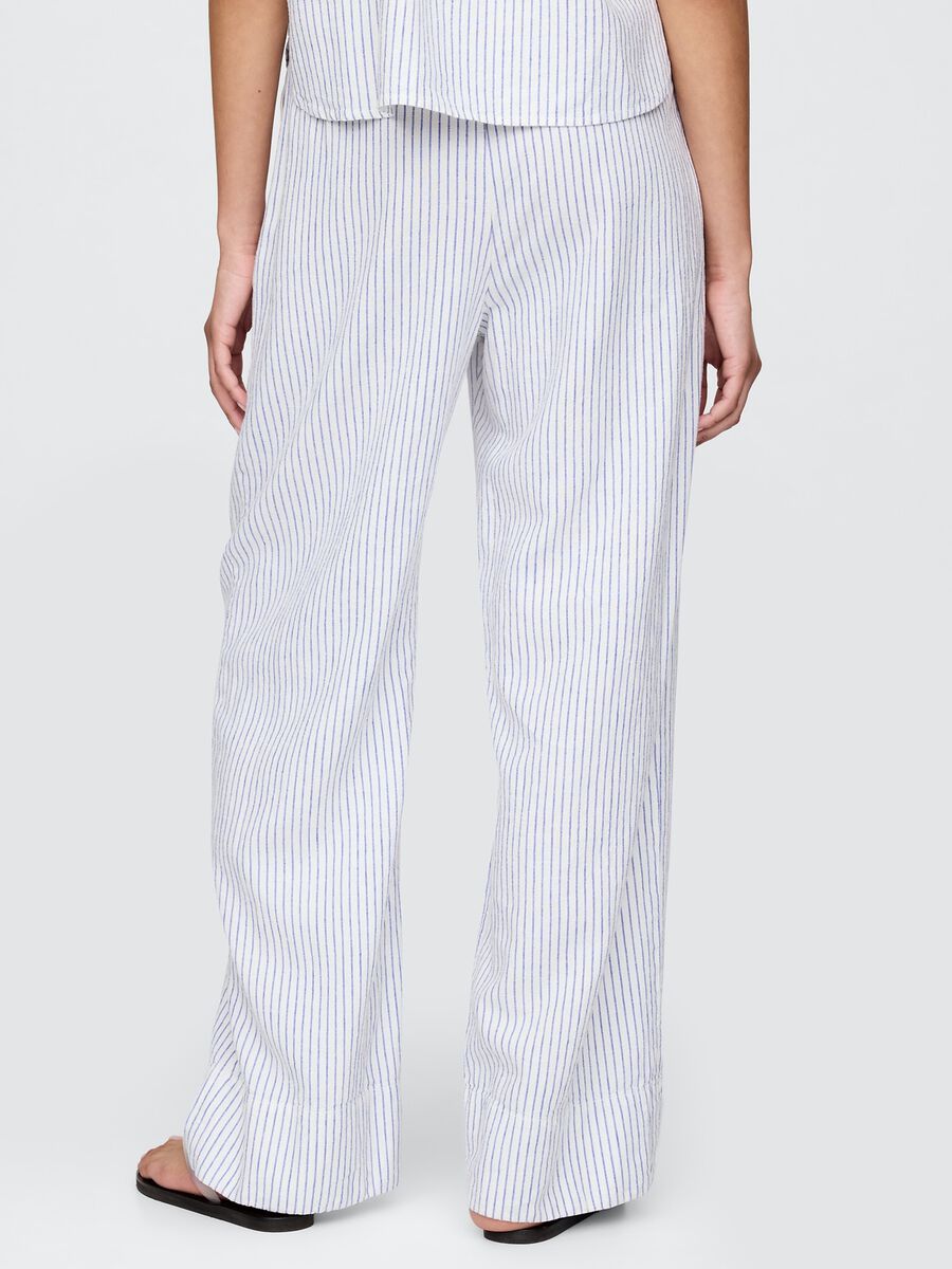 Striped linen and viscose palazzo trousers by Gap_2