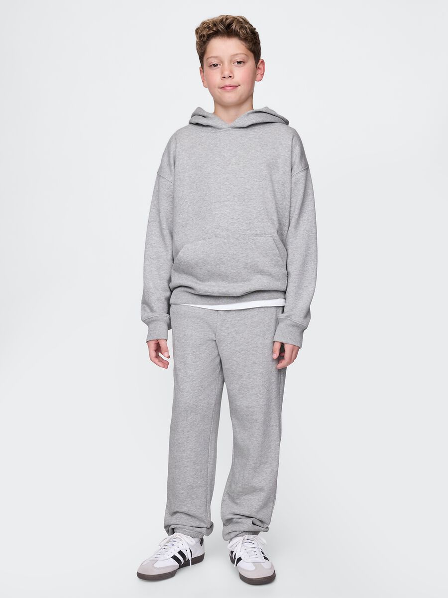 Grey boys' trousers in cotton blend_0