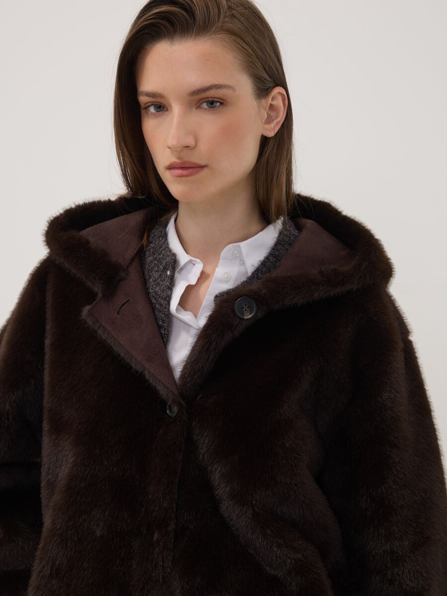 Giacca marrone regular fit con cappuccio_2