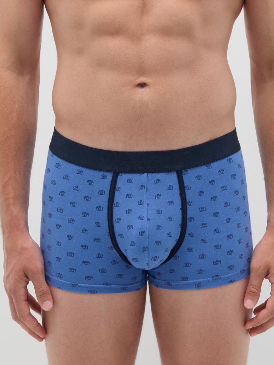 Stretch Cotton Boxer in Blue_1