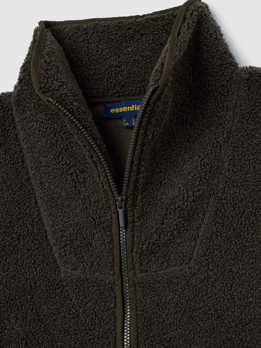 Felpa verde scura con zip regular fit_6