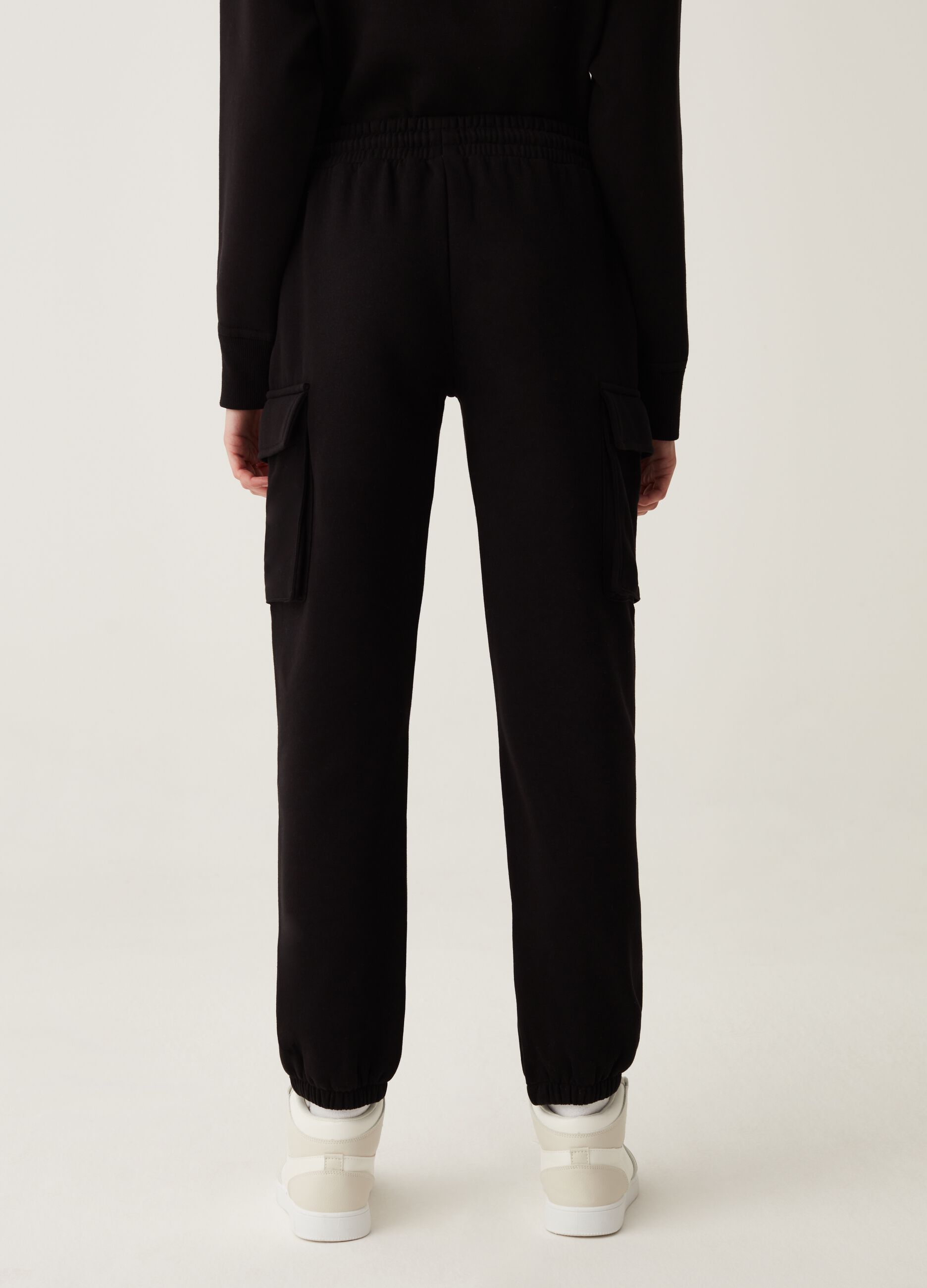 Joggers cargo in felpa con coulisse