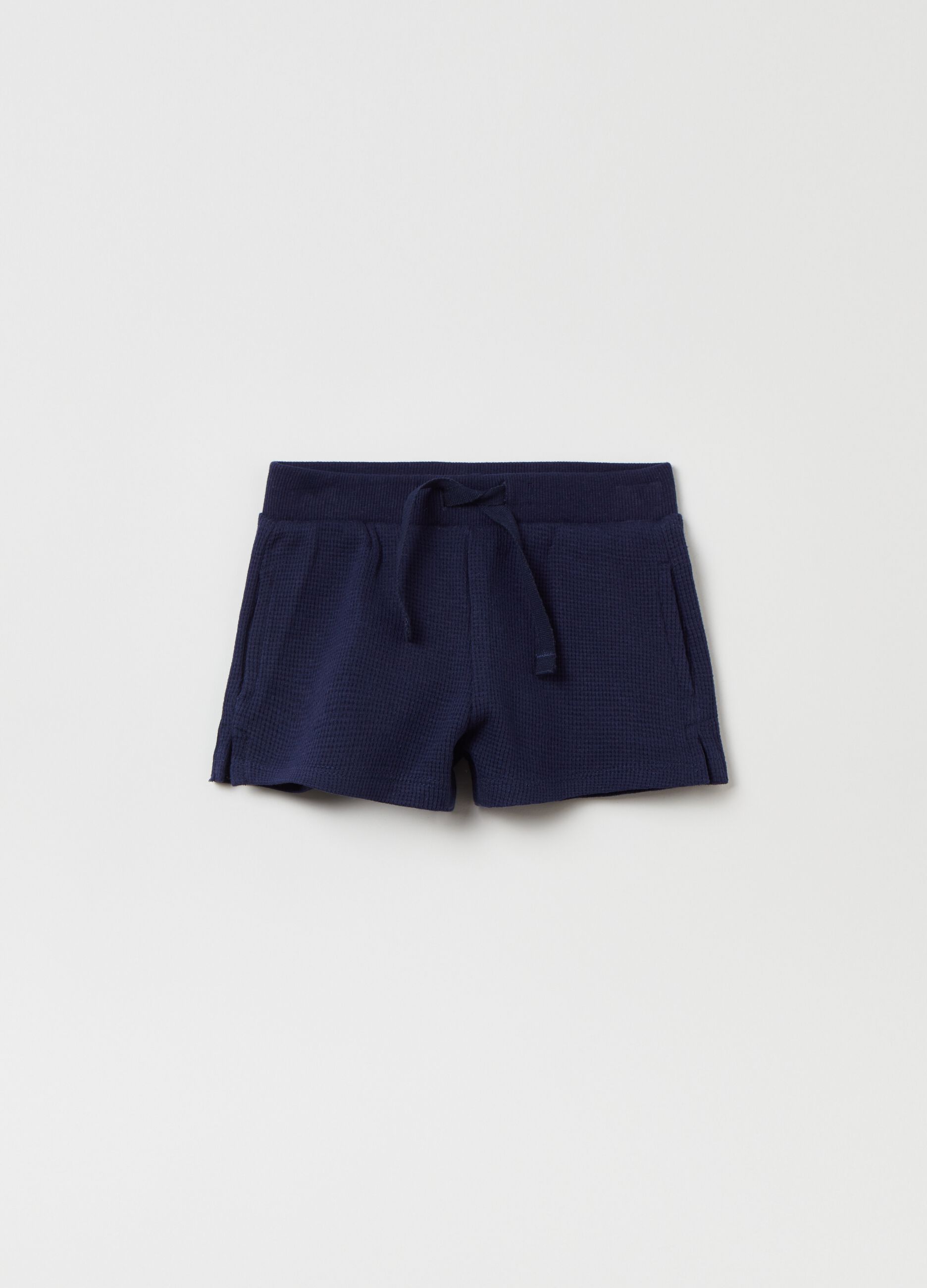 Shorts in cotone trama waffle_0