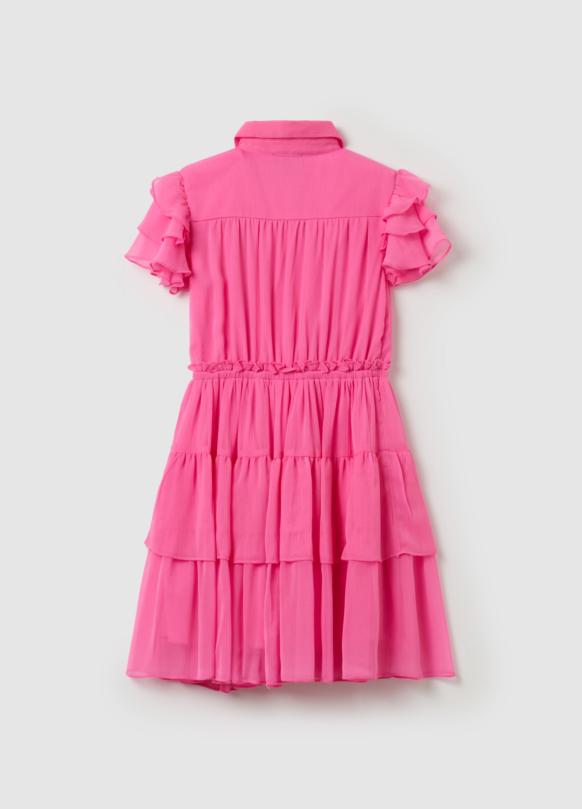 Flounced dress with frills