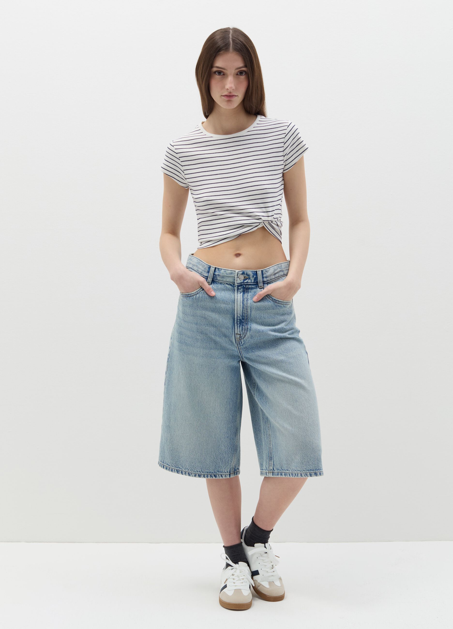 T-shirt girocollo in cotone