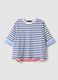 Multicolour striped cotton blend t-shirt with relaxed fit_4