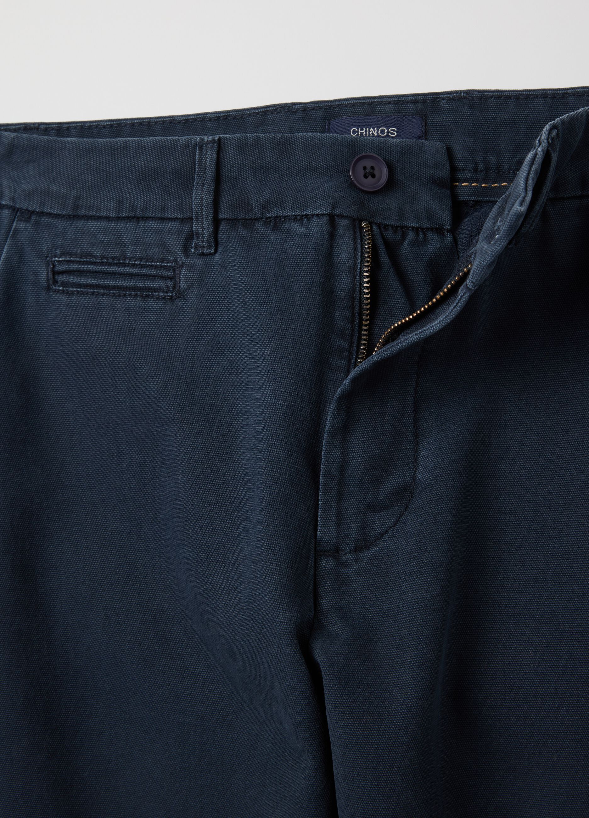 Pantaloni chino in cotone blu slim fit