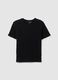 Black cotton blend regular fit t-shirt_4