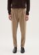Brown chino trousers in pure cotton regular fit_1