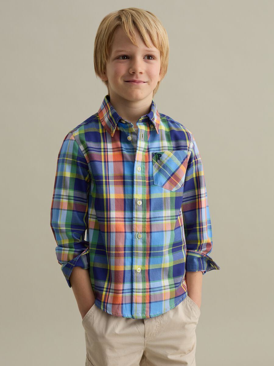 Cotton shirt with check pattern_0