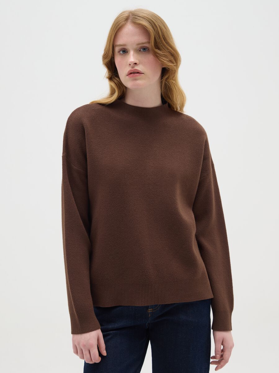 Regular fit brown sweater_0