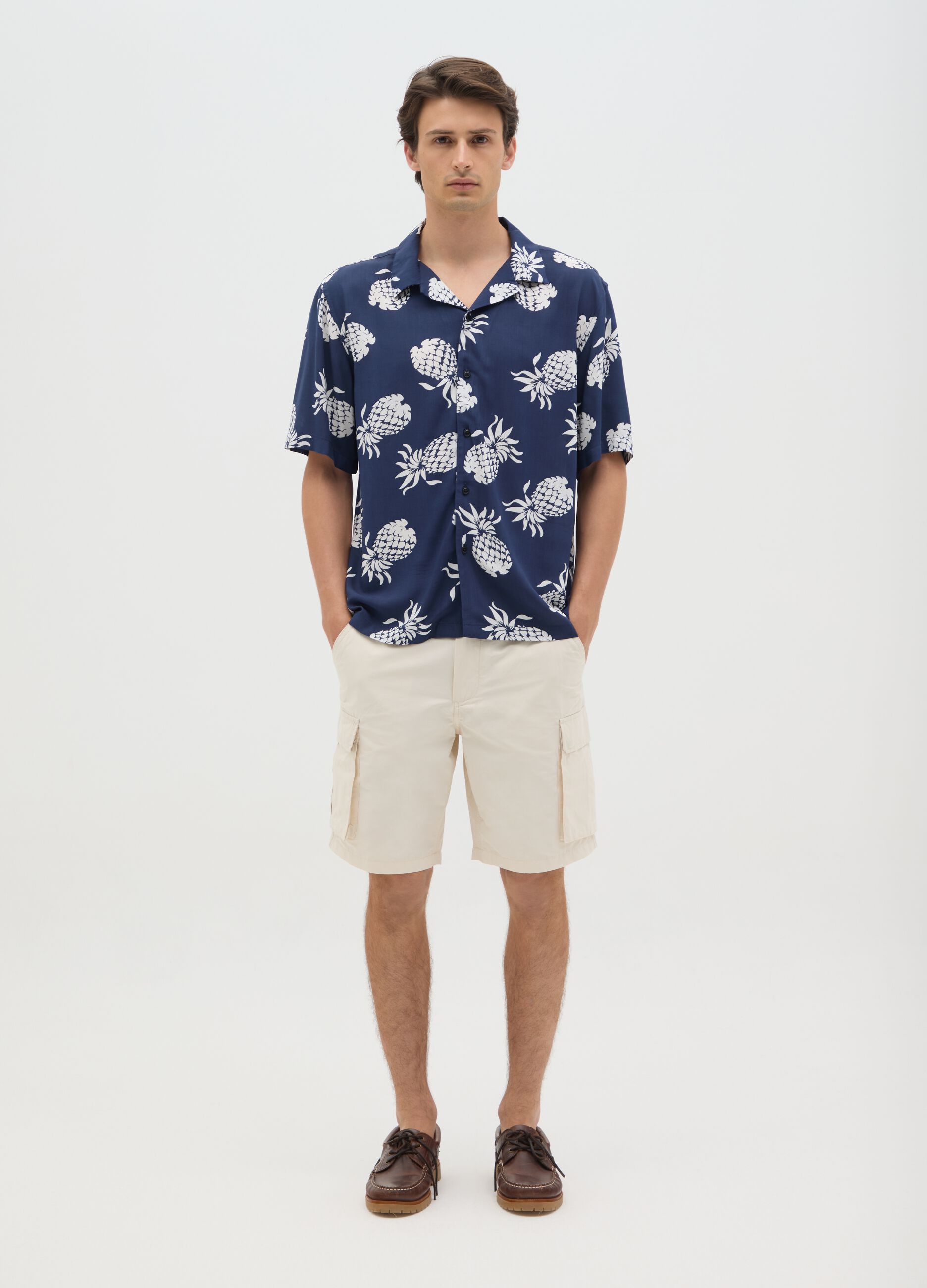 Men's Multicolour Viscose Over Fit Shirt