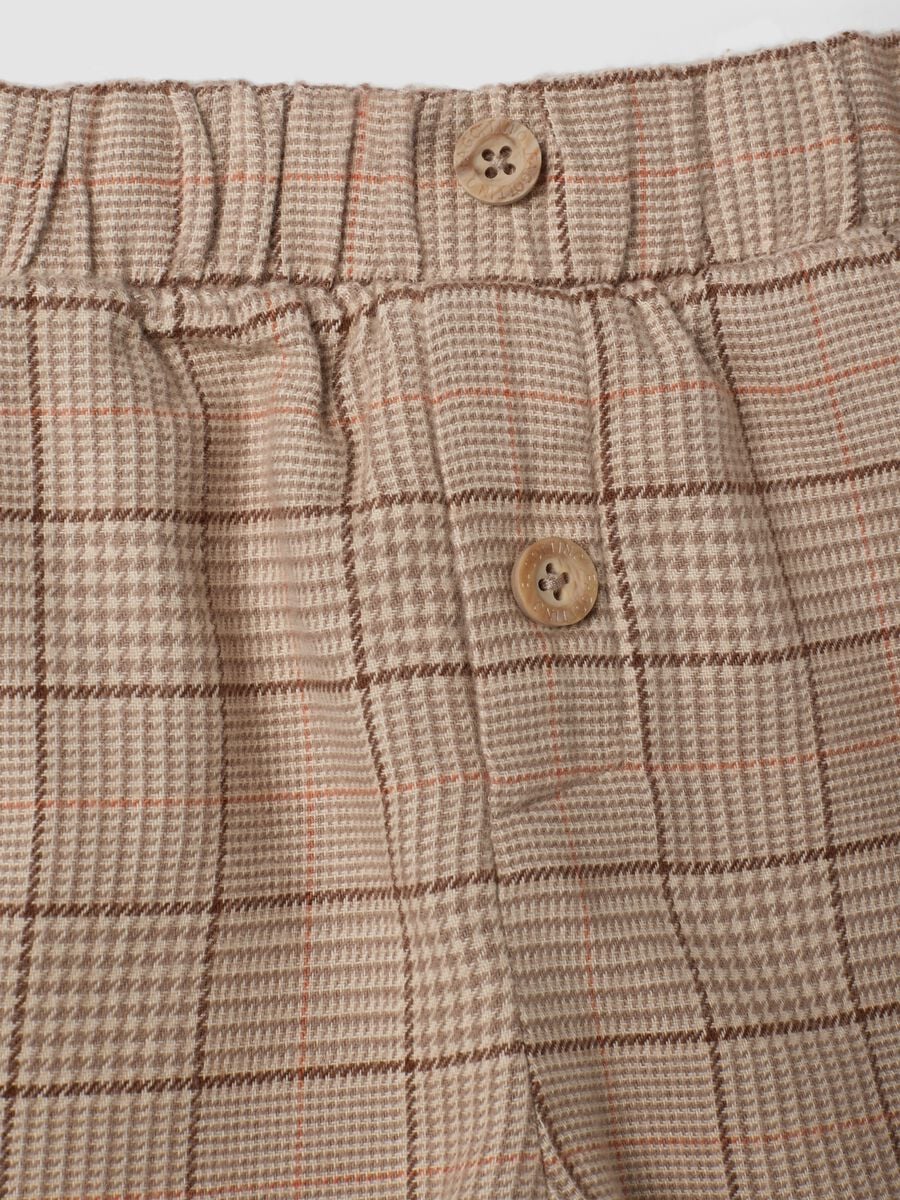 Orange and brown pure cotton checked trousers_3