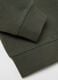 Green sweatshirt in French terry with pocket and patch_2