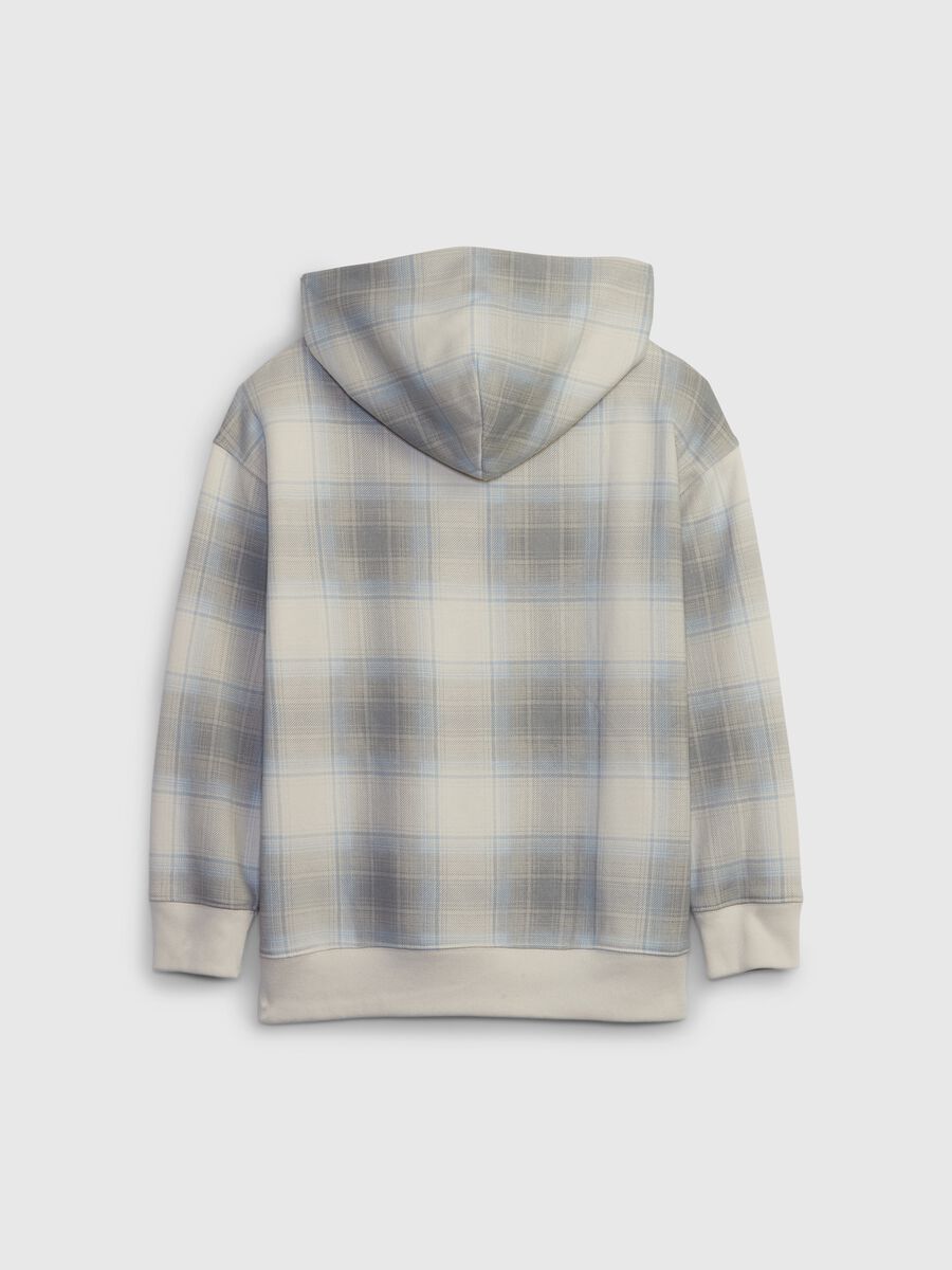 Sweatshirt with hood and plaid pattern_1