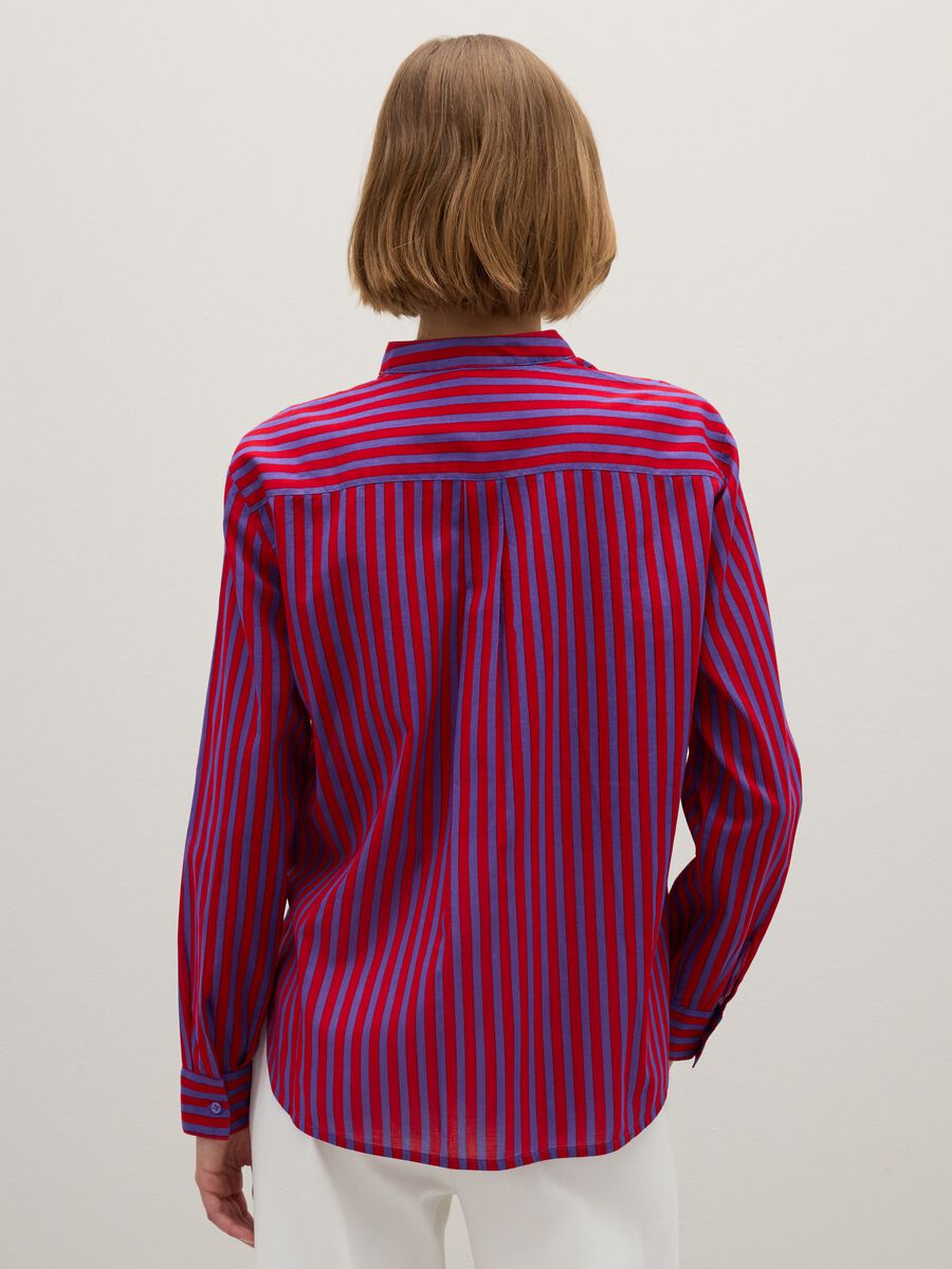 Multicolour striped shirt in pure cotton regular fit_3