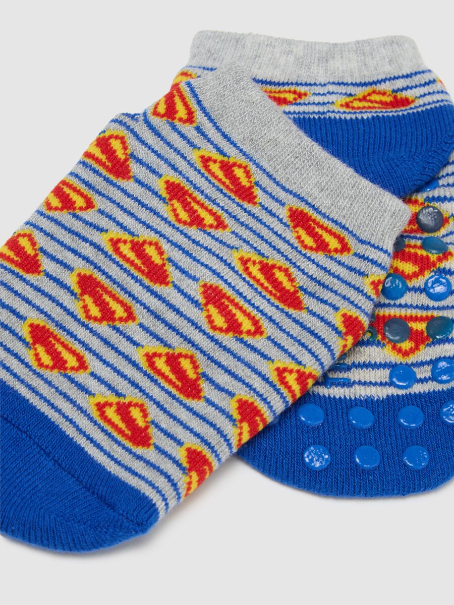 Children's multicolour cotton socks with elastic Superman design_2
