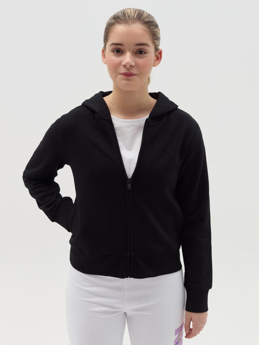 Organic cotton full-zip sweatshirt with hood_0
