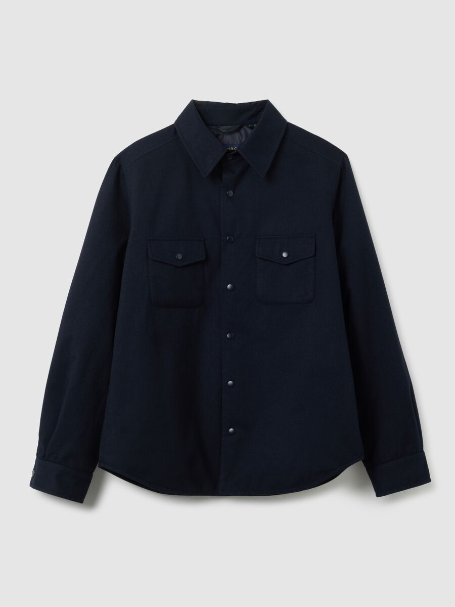 Blue regular fit shirt with pockets_4