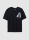 Black pure cotton regular fit t-shirt with print_4