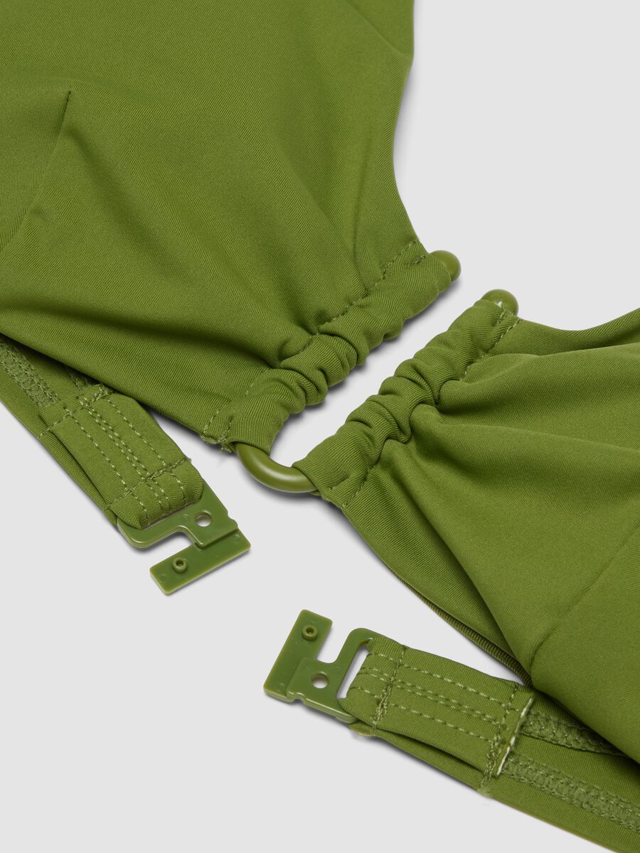 Green triangle bikini top in stretch fabric_5