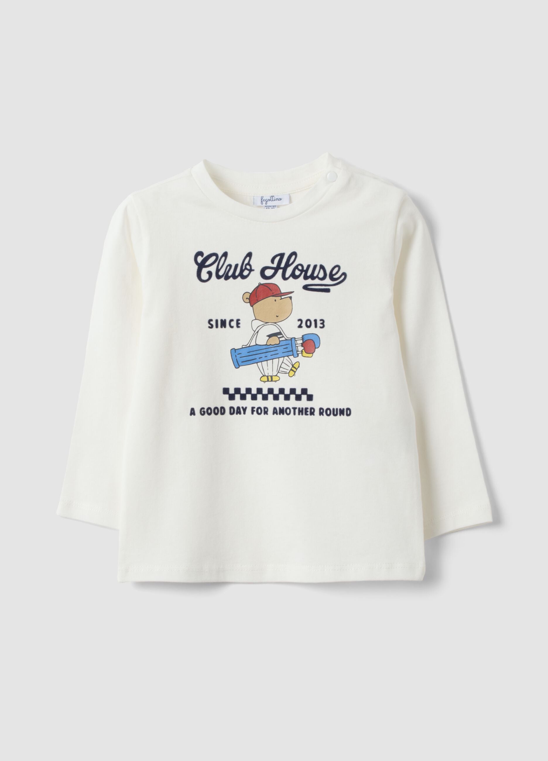 White pure organic cotton crew-neck T-shirt