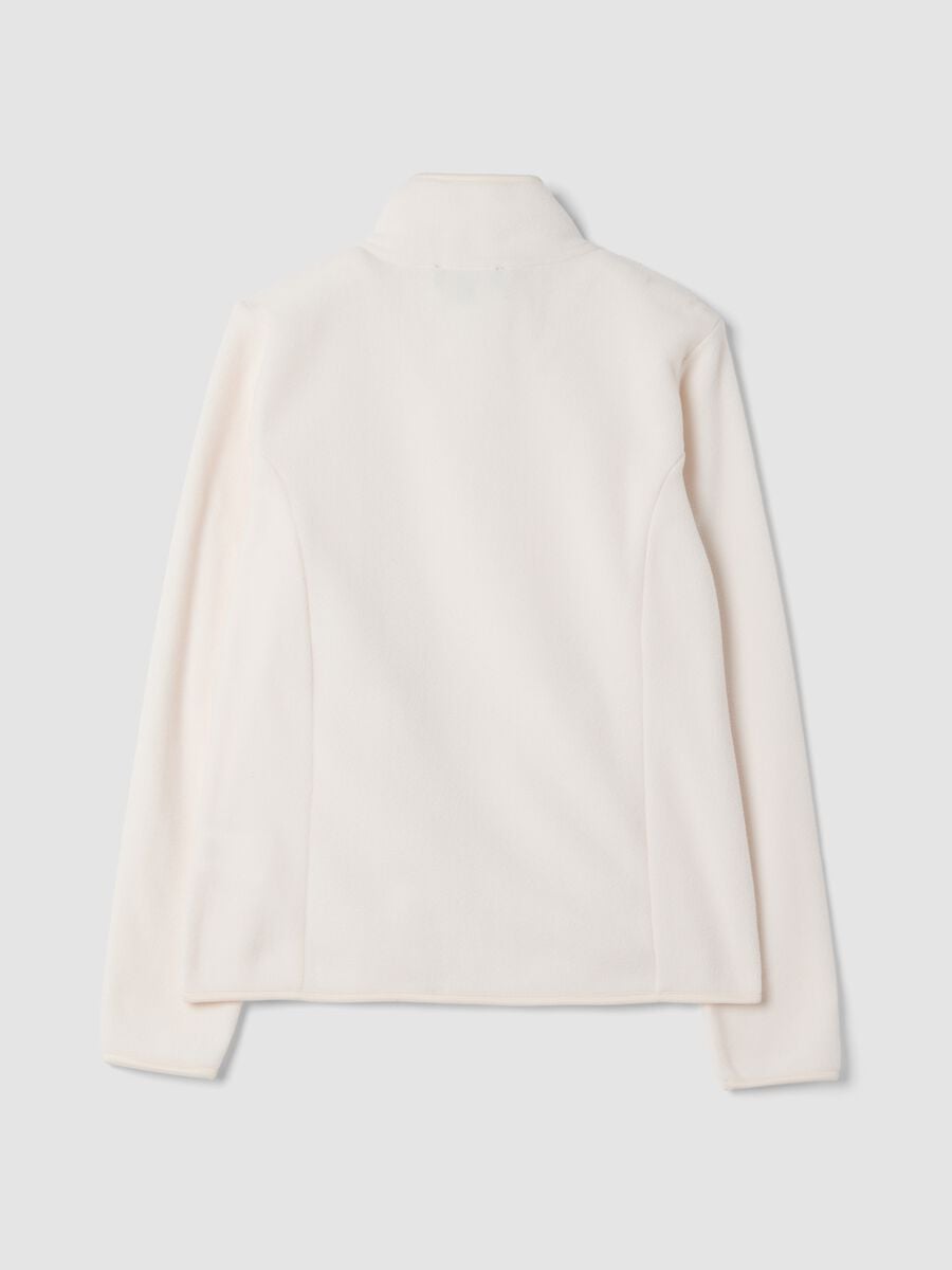 Felpa bianco sporco con girocollo e zip_2
