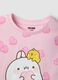 Pink stretch cotton T-shirt with print for girls_2