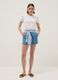 Light blue denim shorts in pure lyocell with elasticated waist, regular fit_0