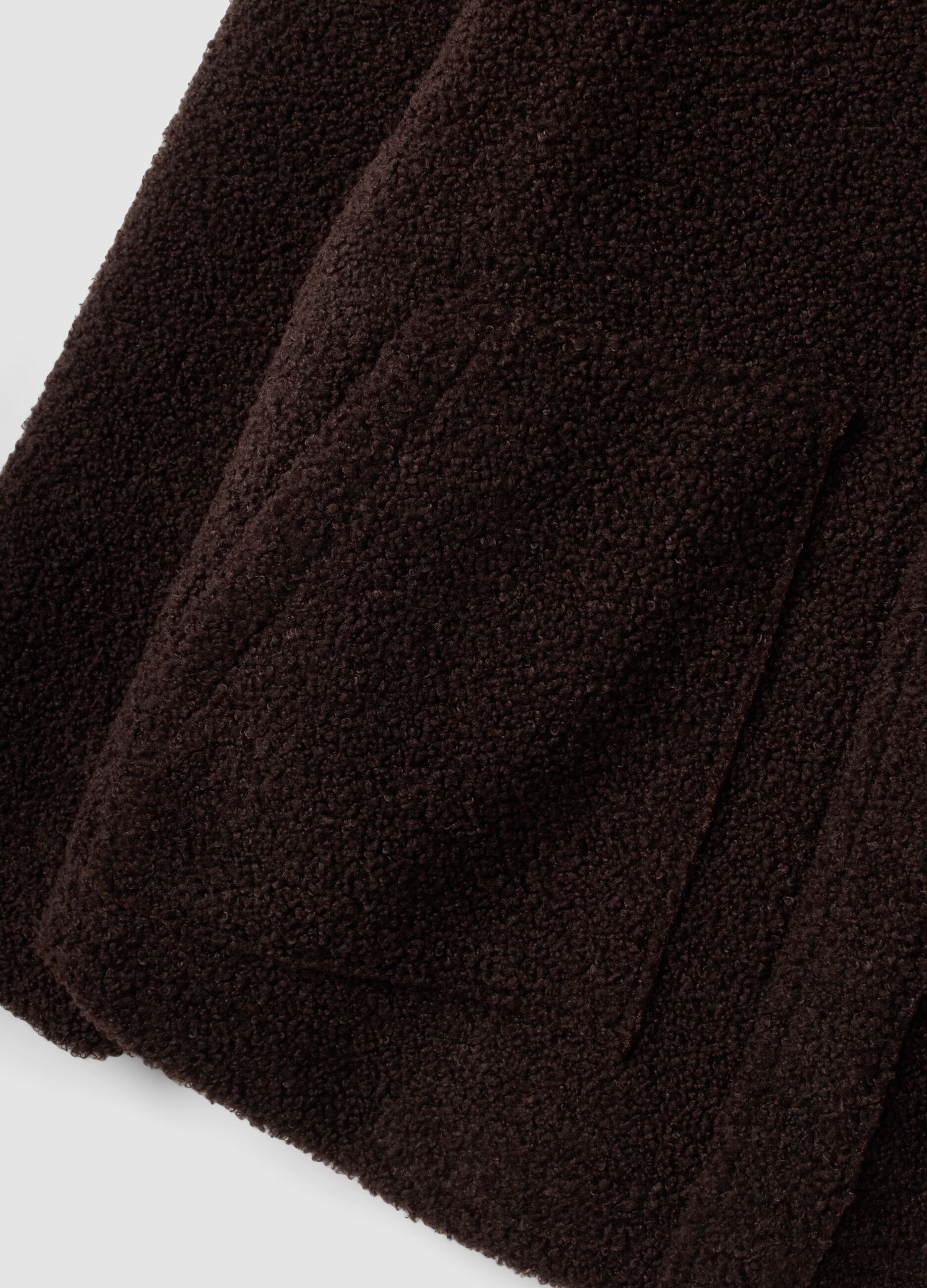 Shacket marrone in sherpa con bottoni relaxed fit ALTAVIA STUDIO