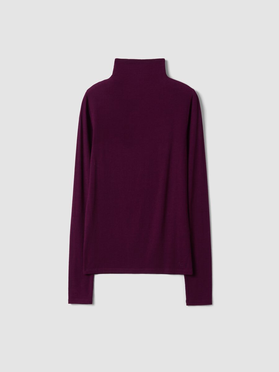 T-shirt viola in modal e cashmere elasticizzato regular fit_6
