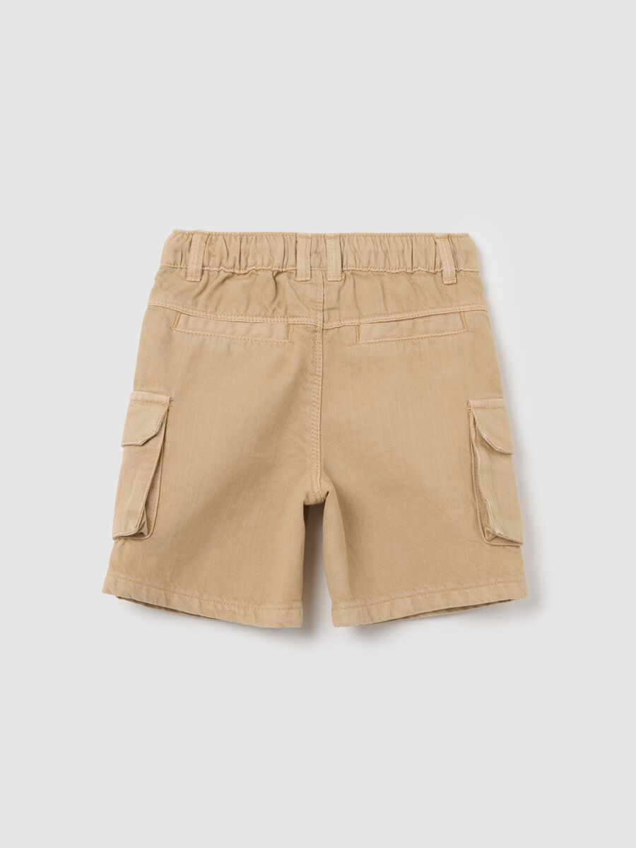 Fagottino Pure Cotton Beige Cargo Shorts_1