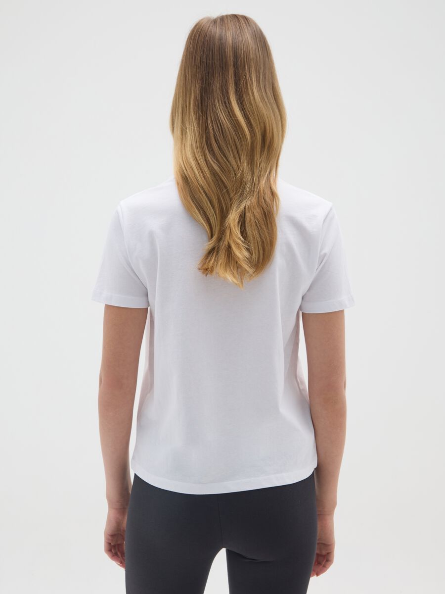 White pure cotton regular fit Everlast T-shirt_2