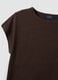 Brown cotton-linen blend short-sleeve T-shirt, regular fit_5