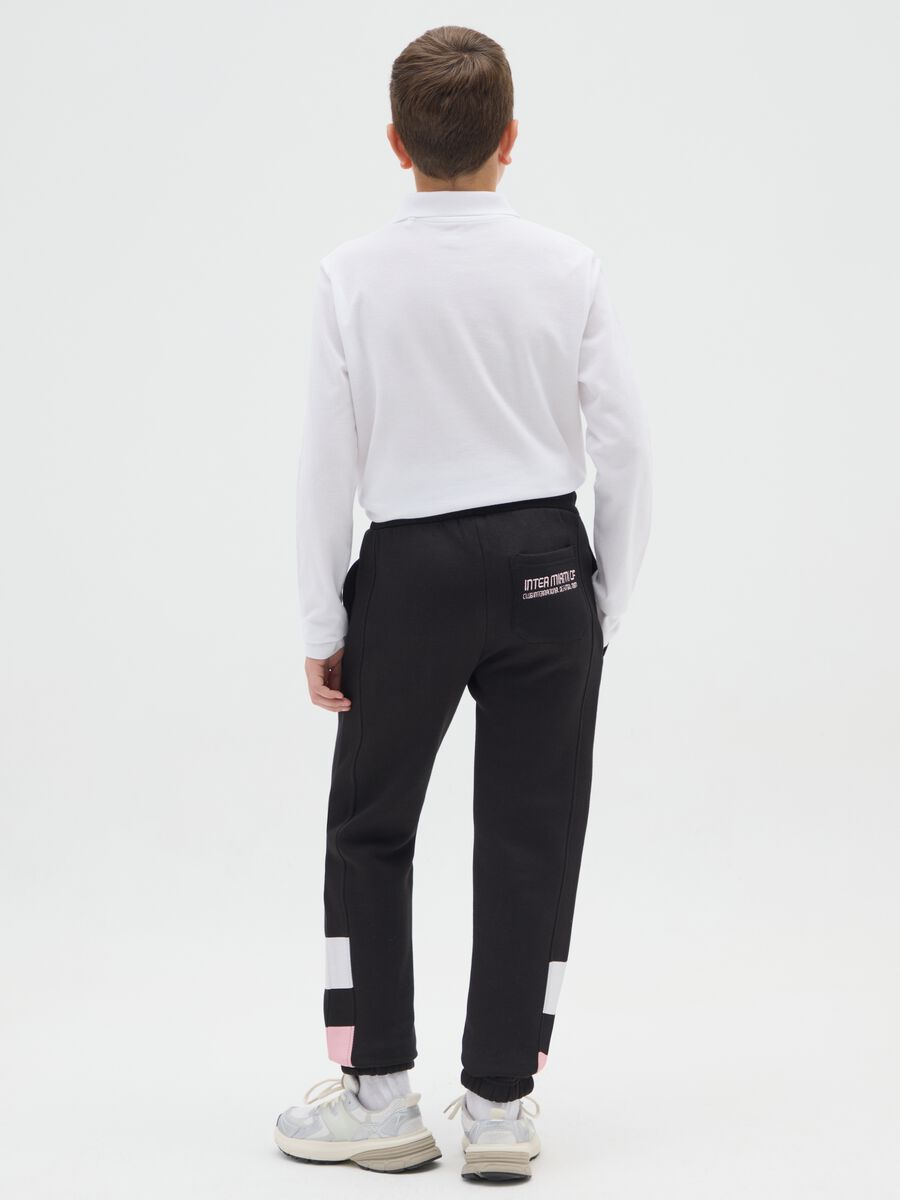 Pantaloni neri da bambino in misto cotone regular fit_1