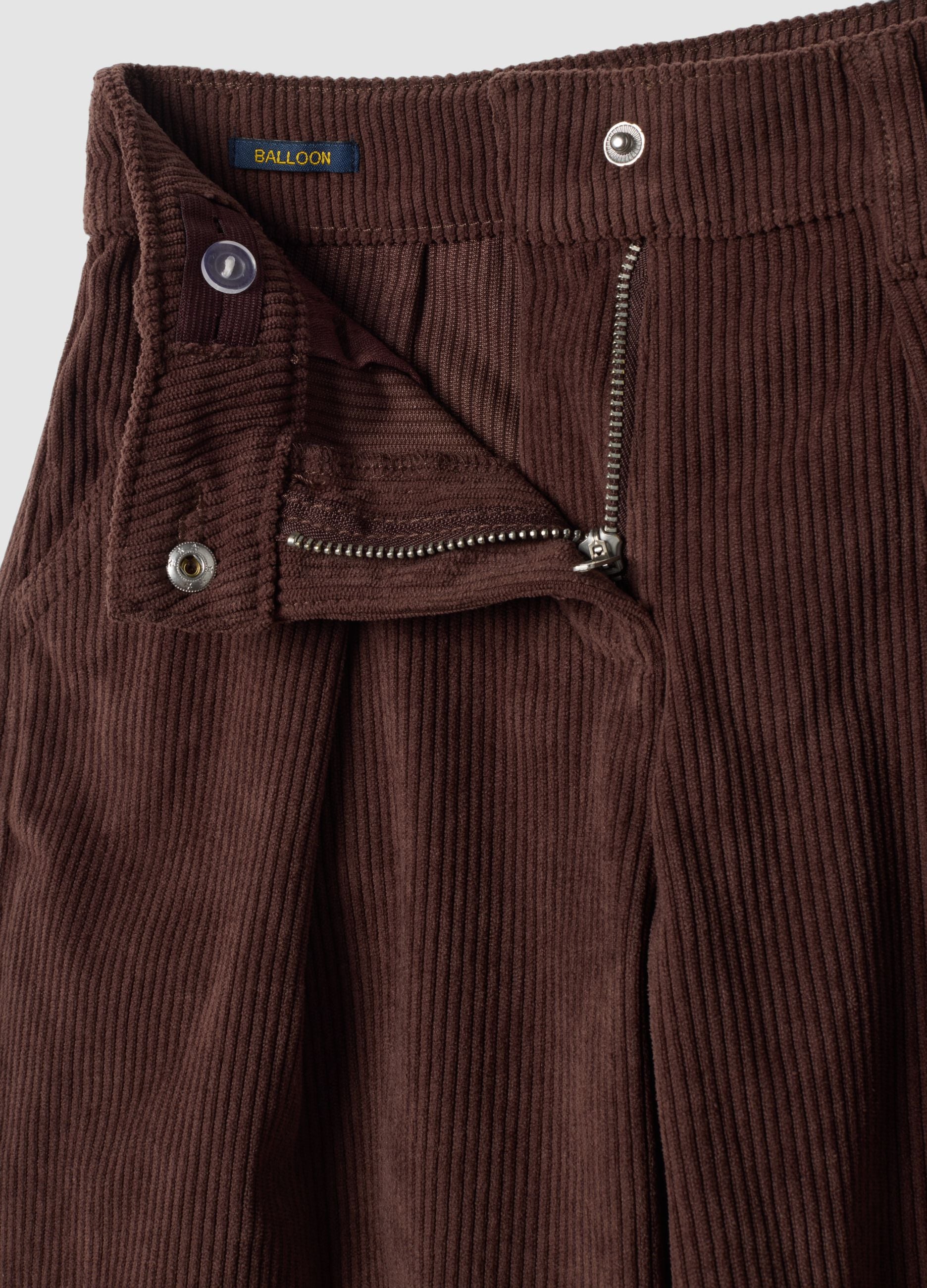 Brown ribbed wide-leg trousers