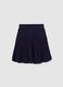 Girls' Blue Skirt in Cotton Blend, Regular Fit with Cable Detail_0
