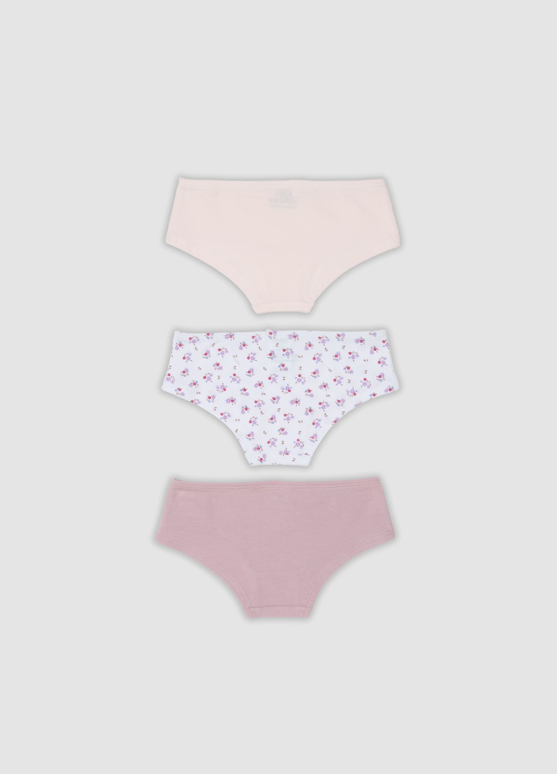 3-pack of multicolour baby girls&rsquo; briefs in stretch organic cotton blend