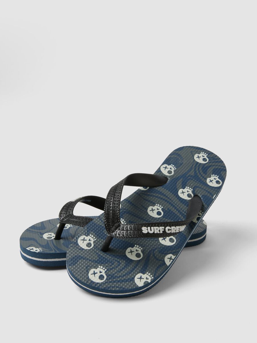 Blue printed flip-flops_1