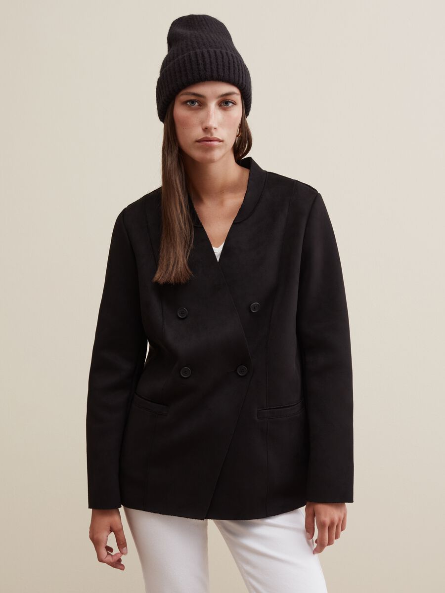 Blazer scamosciato doppiopetto_0