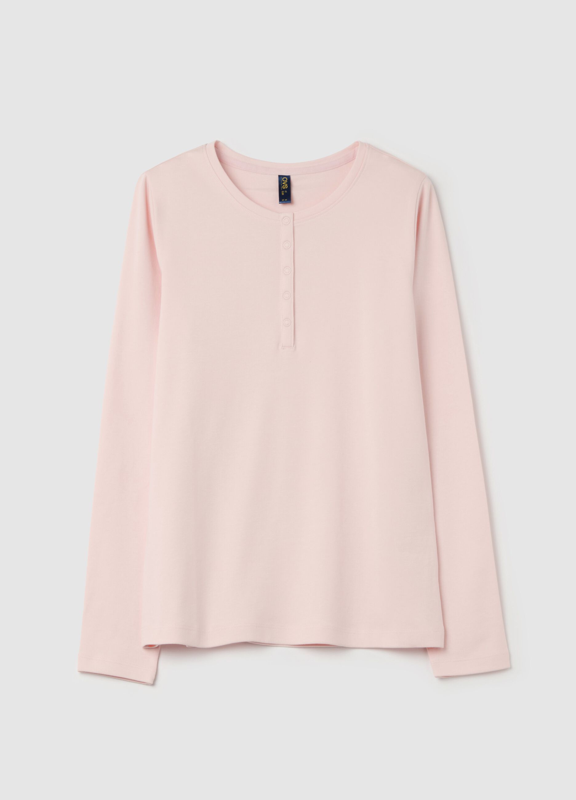 Pyjama top with granddad neckline.