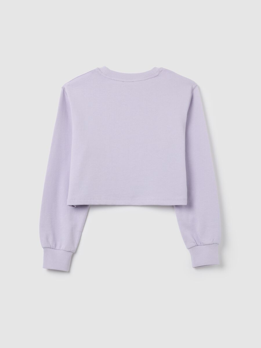 Maglia cropped da ragazze in puro cotone viola regular fit_4