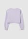 Cropped violet cotton long sleeve top for girls with regular fit_4