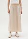 Gonna lunga da donna in puro cotone beige_1