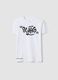 T-shirt in puro cotone bianca da ragazzo regular fit con scritta Swag_3