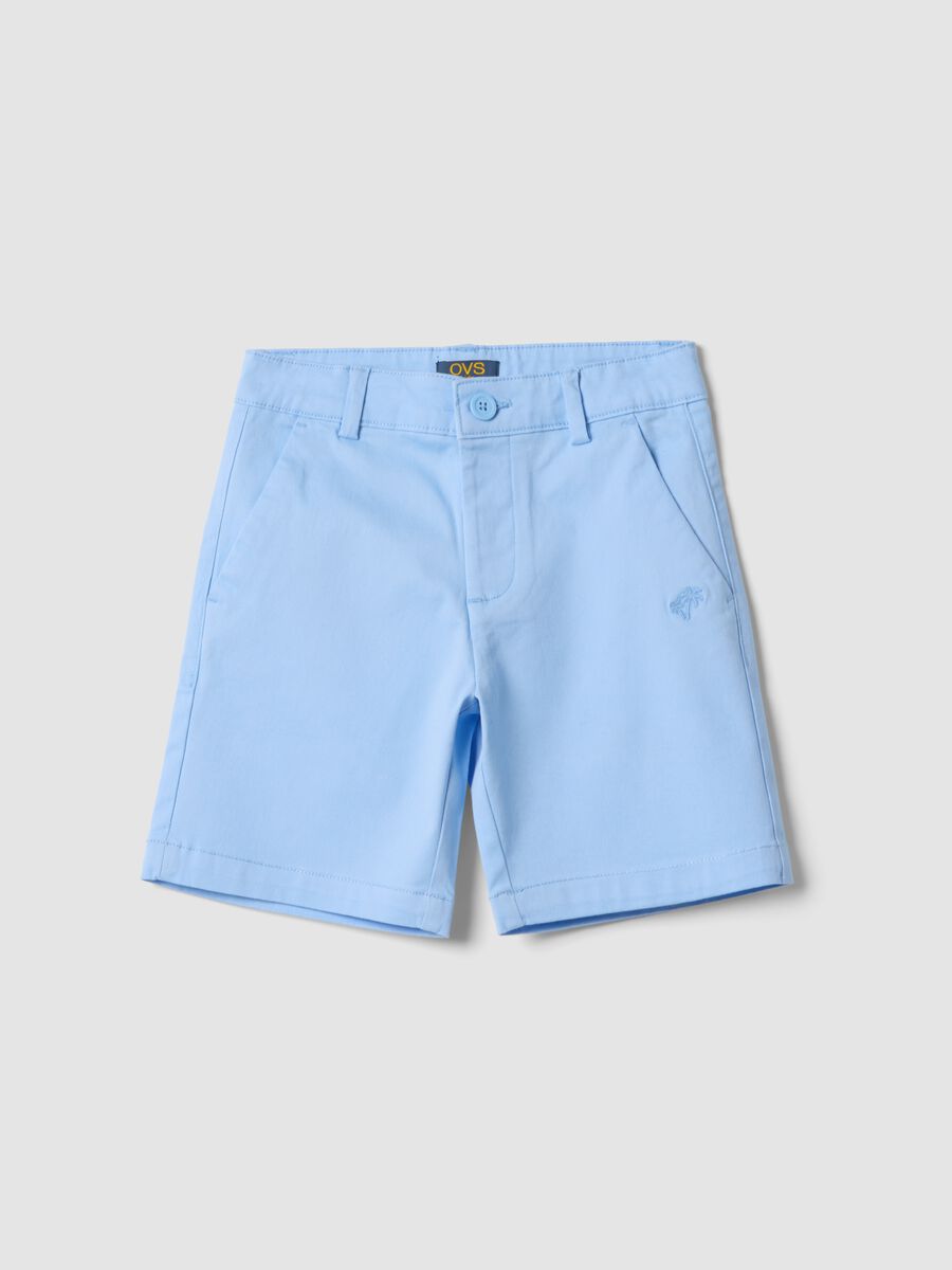 Bermuda chino azzurri in cotone elasticizzato da bambino regular fit_0
