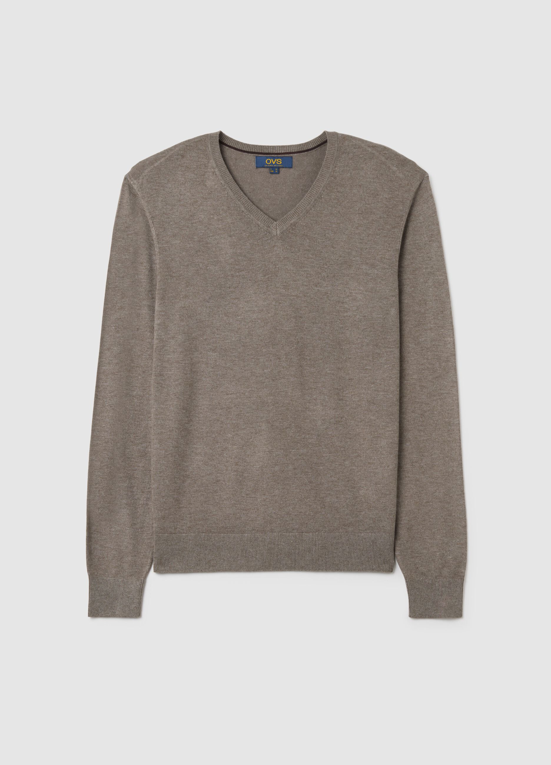 Beige mixed regular fit sweater