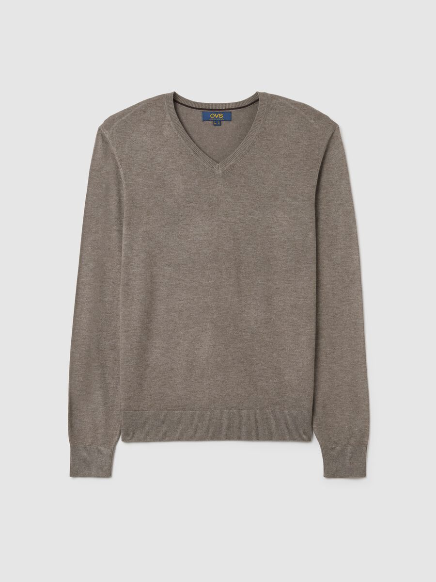 Beige mixed regular fit sweater_4
